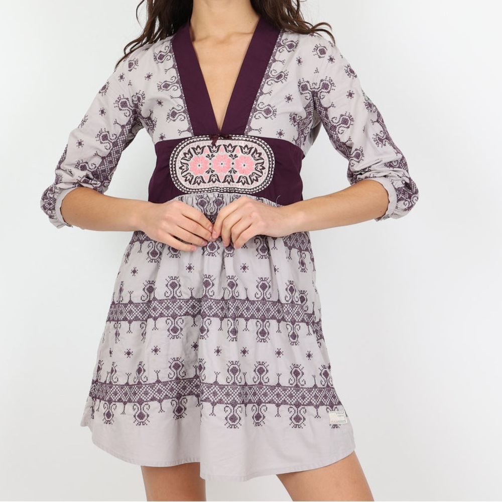 Anthropologie Odd Molly Embroidered Dress Size 2
